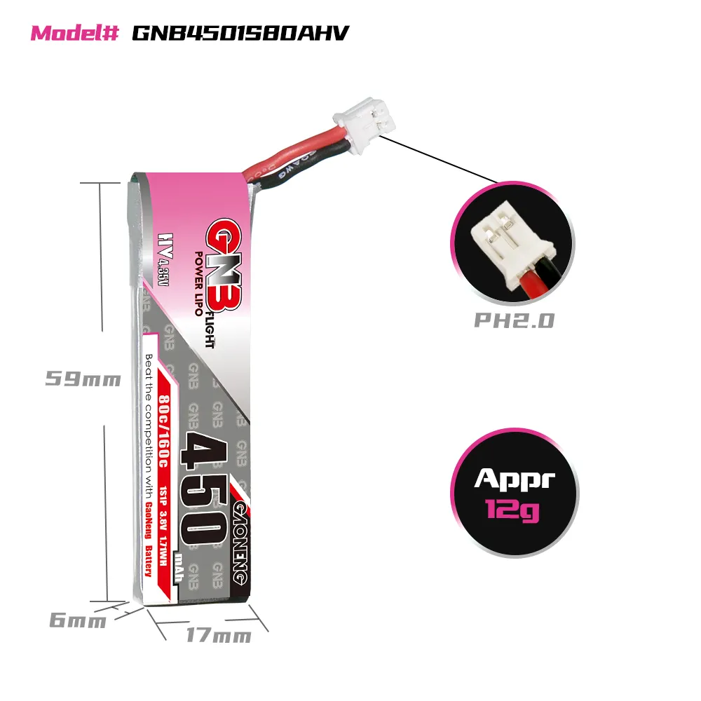 GAONENG GNB 1S 450mAh 80C/160C - Drone Battery Li-Ion 리뷰 및 가격
